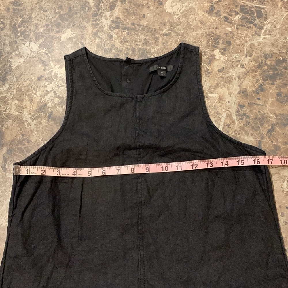 J. Crew Button Back 100% Linen Shift Dress Black Size XS - Picture 9 of 10